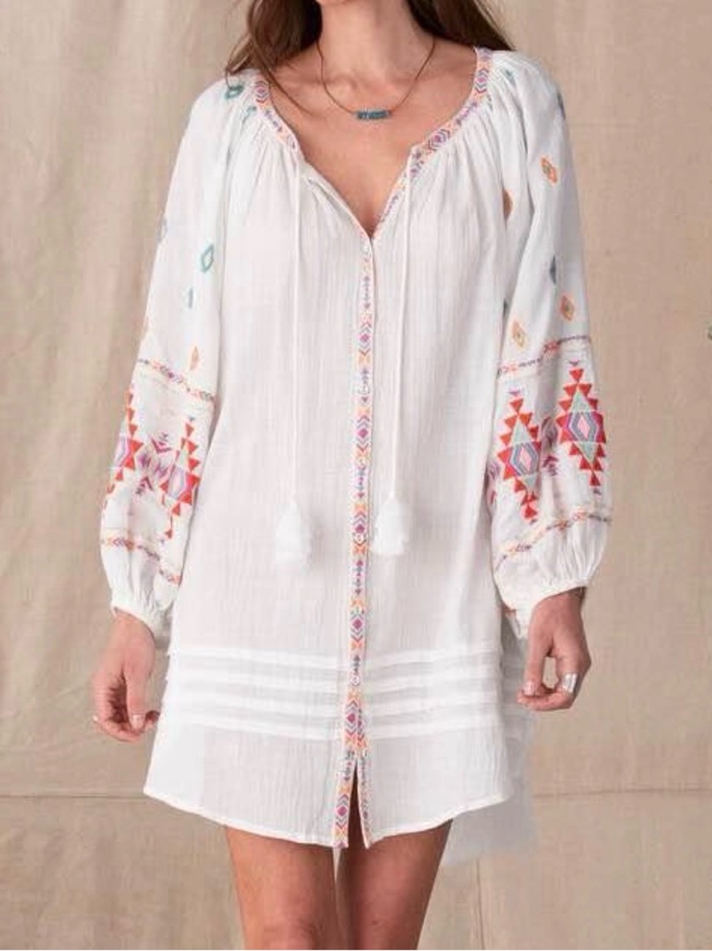 NEW WITH TAGS Cotton Sundance Sun and Sand Dress/Coverup with Embroidery